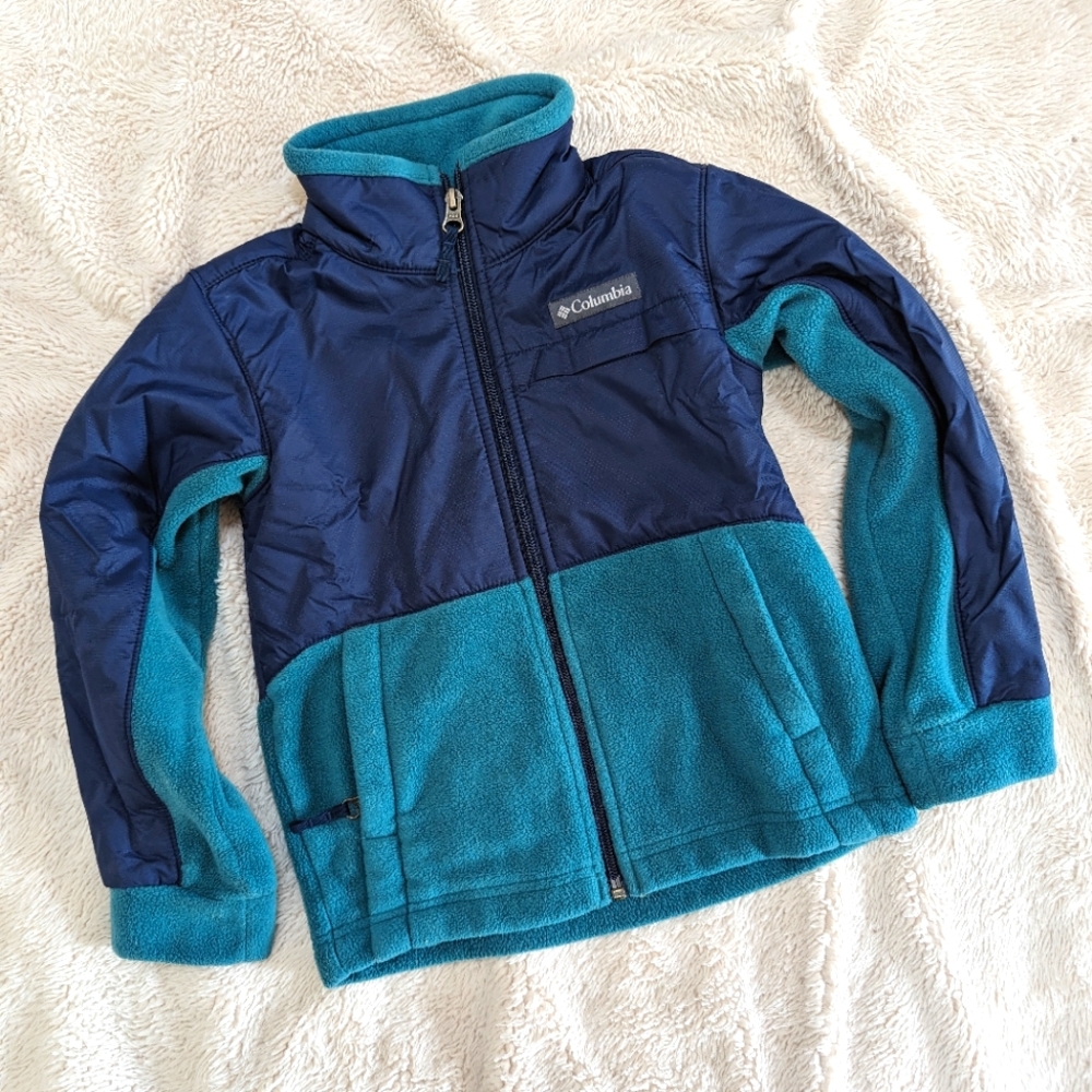 Columbia Fleece Full-Zip Jacket Navy/Turquoise size XXS (4/5)
